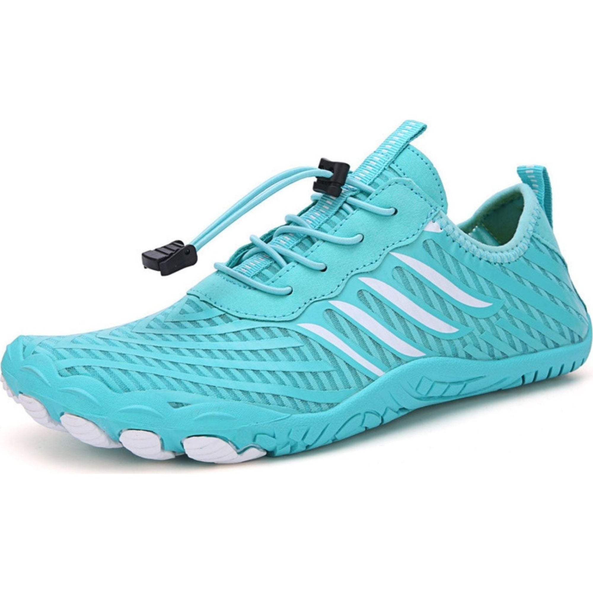 Turquoise Rink kayaking water shoe displayed from the side, showing flexible sole and lightweight design.