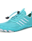 Turquoise Rink kayaking water shoe displayed from the side, showing flexible sole and lightweight design.