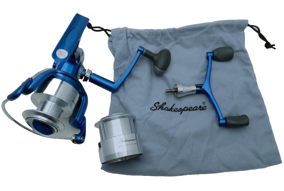 Side view of Shakespeare Mach 2XT front drag fishing reel