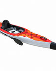 Cambridge Kayaks Voyagair 1 orange inflatable touring kayak with seat and paddle