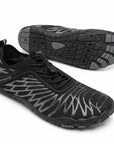 Water shoes with non slip sole and drainage holes designed for grip, quick drying and outdoor water activities