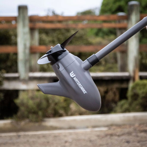 Propeller and motor on Watersnake PRIME brushless electric outboard motor