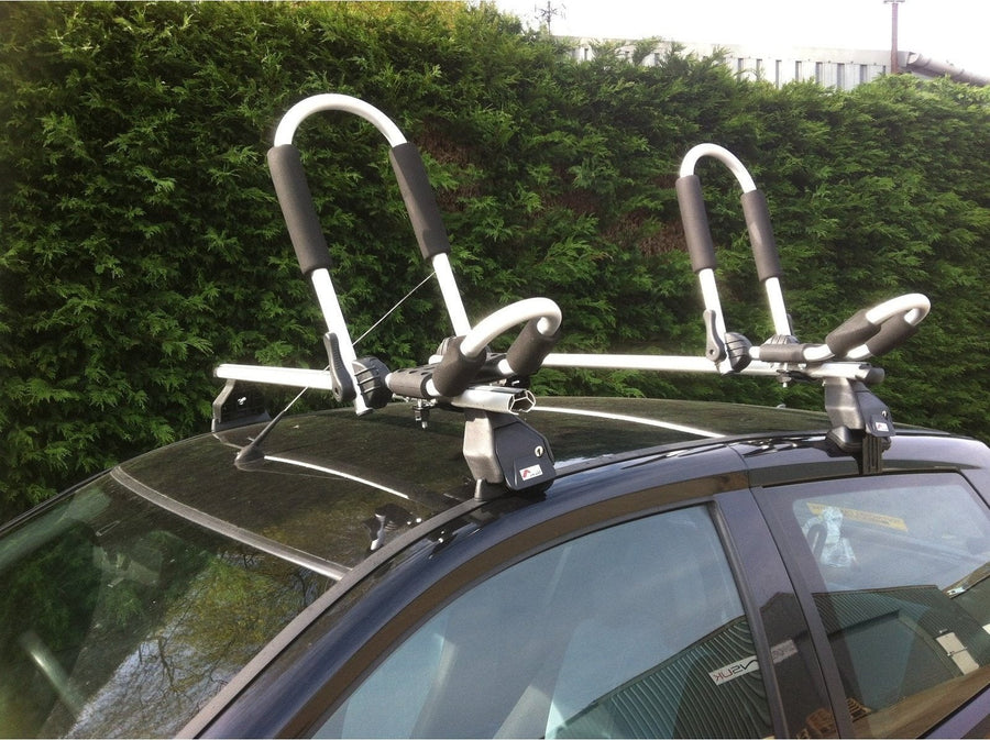 car roof with pair of folding j bars fitted manufactured by cambridge kayaks
