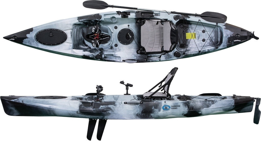 Sailfish Sea Fishing Kayak With Pro Pedal Drive System Black White Camo 