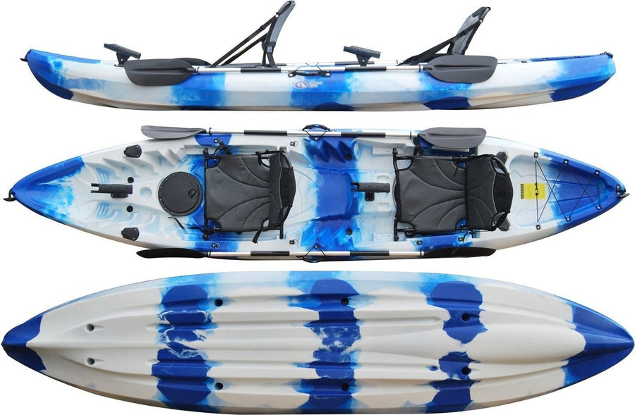 Cambridge Kayaks Double Sunfish Kayak with upgraqded chairs in blue and white