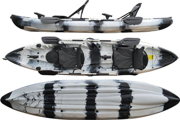 Cambridge Kayaks Double Sunfish Kayak with upgraqded chairs in black and white