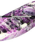 Cambridge Kayaks Guppy purple and white kayak side angle with paddle — lightweight and easy-to-carry kids’ sit-on-top kayak.